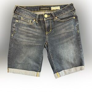 Aeropostale Blue Jean Shorts Cuffed‎ Hem